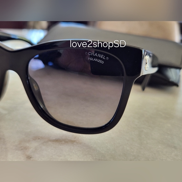 CHANEL Black Polarized Sunglasses CH5380 C501/S8 NIB Authentic Unused - Picture 7 of 11